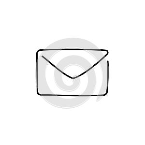 One continuous line drawing of email icon isolated on white background. EPS10 vector illustration for banner, web