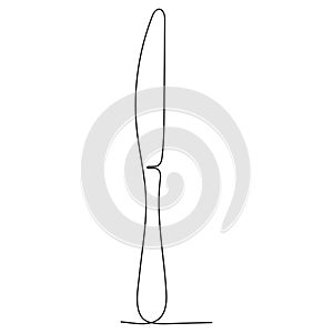 One continuous line drawing of knife. Editable stroke. vector illustration