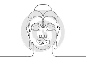 One continuous line drawn Buddha