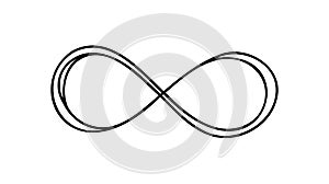 One continuous line of infinity symbol. Doodle vector illustration