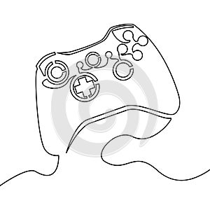 One continuous line joystick Outline vector