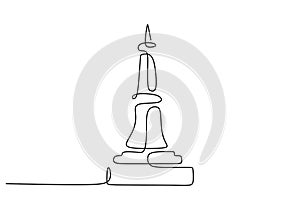 One continuous single line of tugu jogja isolated on white background