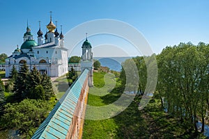 One of the corners in the Spaso-Yakovlevsky monastery in the city of Rostov, Yaroslavl region