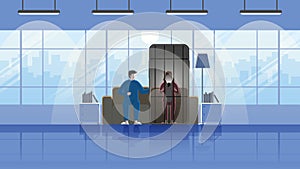 One of couple addict social network using application in mobile phone like a prisoner in jail