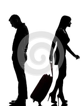 One couple man and woman dispute separation