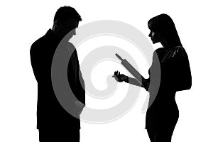 One couple man and woman domestic violence