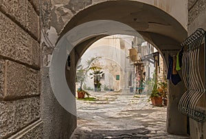 One of the courtyards in the old town of Monopoli