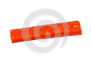 One crab stick isolated on white background