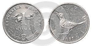 One croatian Kuna coin photo