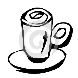 One cup of coffee as clip art
