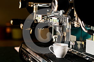 One cup of espresso coffee maker machine