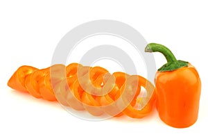 One cut orange pepper(capsicum)