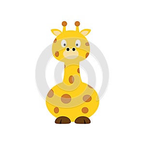 One Cute giraffe cartoon isolated on white background