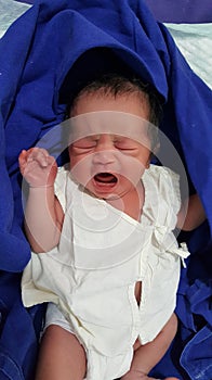 One day old infant crying