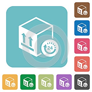One day package delivery rounded square flat icons
