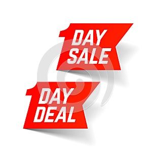 One Day Sale and Deal signs