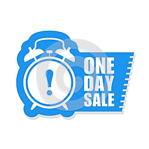 One day sale sticker or label - sale alarm clock