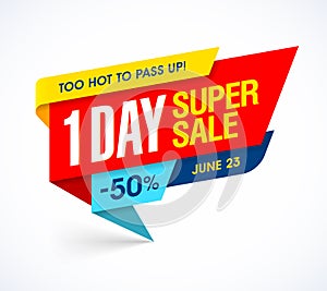 One Day Super Sale banner