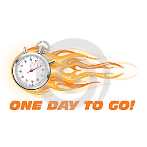 One day to go, last chance, hurry up - stopwatch icon