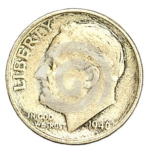 One Dime Coin of USA of 1946