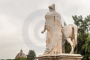 One of the Dioscuri knights. Piazza del Campidoglio. Rome
