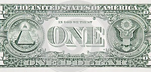 One Dollar Bill Back Close Up photo