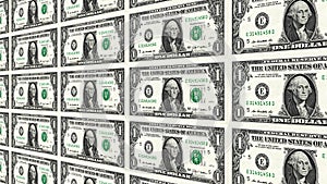 One Dollar Bill Background Wallpaper Uncut Sheet of Printed 1 Dollar Bills 3d Perspective Cash Money Design