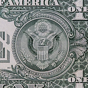 One Dollar bill closeup view