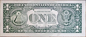 One Dollar bill closeup view