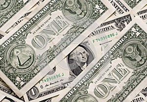 The One dollars conceptual background