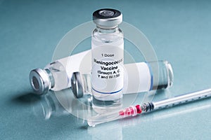 Meningococcal Vaccine In Vials With Syringe photo