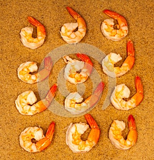 One Dozen Cooked Shrimp With Tails On