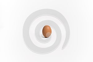 One egg on a white background, Isolated.
