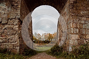 One of the entrance bridge arches of the medieval fortress