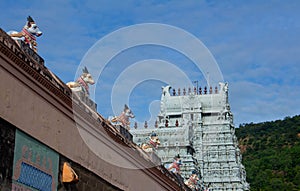 One of the entrance tower of Arulmigu Arunachaleswarar Temple, Tiruvannamalai which represent element of fire photo