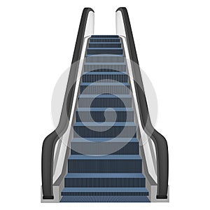 One escalator mockup, realistic style