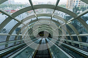 One of the escalators of shenzhen north station
