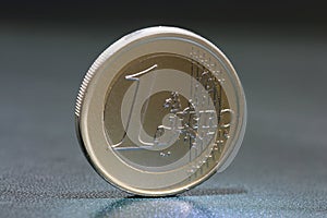 One euro coin closeup