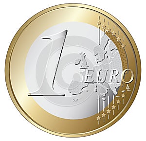 One euro coin illustration