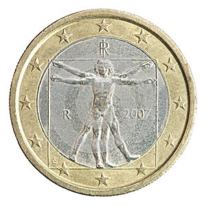 One euro coin photo