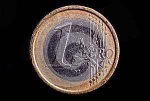 One euro coin isolated