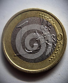One euro curency coin.