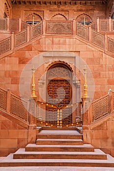 One of the exterior entrances at twin staircases at Junagarh fort, Bikaner, India photo