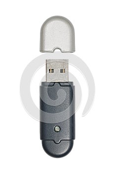 one external bluetooth usb with lid isolated on white