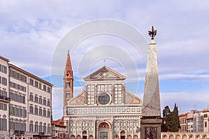 One of the famous churches Basilica of Santa Maria Novella in the evening light