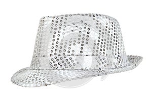 One festively shining white hat,