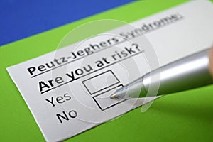 Questionnaire about health problem