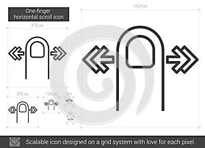 One-finger horizontal scroll line icon. photo