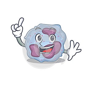 One Finger leukocyte cell in mascot cartoon character style