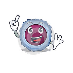 One Finger lymphocyte cell in mascot cartoon character style